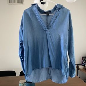 Soft denim-like tunic